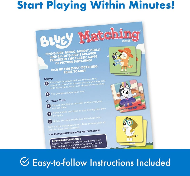 Wonder Forge Bluey Matching Game - Family & Toddler Games - Educational Toys - Memory & Brain Games for Kids Ages 3-5, Indoor Recess - Image 5